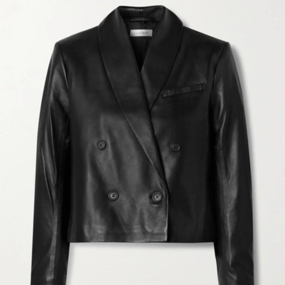 Anine Bing - Leather Mae Blazer - Black - Size L - NWT